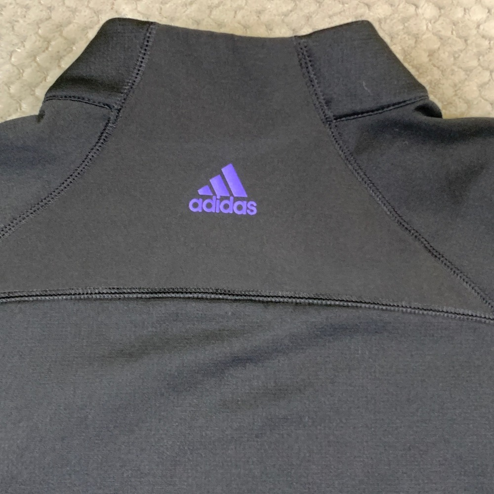 Adidas Climaheat Vest Mens Medium Black Purple Quarter Zip Golf Pullover - Picture 8 of 9